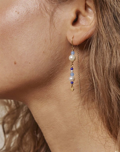 Enamel Copenhagen - Sofia Øreringe - Marine/Guldfarvet